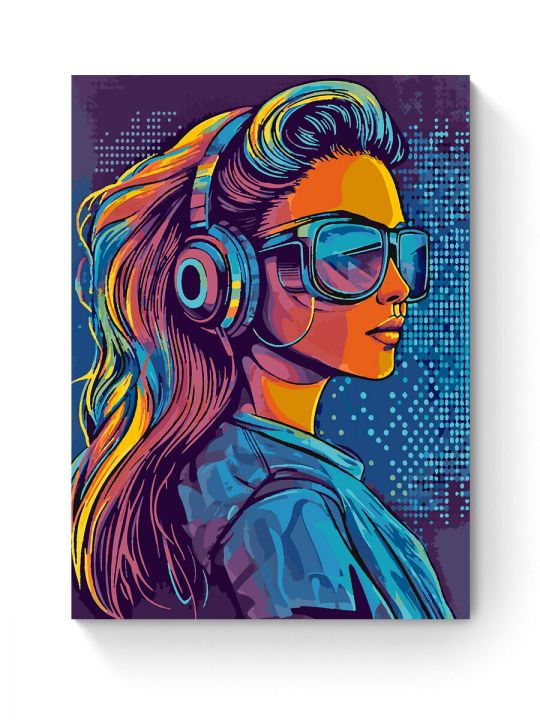 Картина по номерам на подрамнике «Диджей леди» 80x60 см