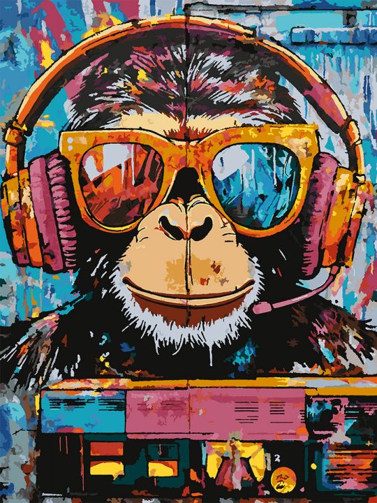 Картина по номерам без подрамника «Обезьяна» 90x70 см