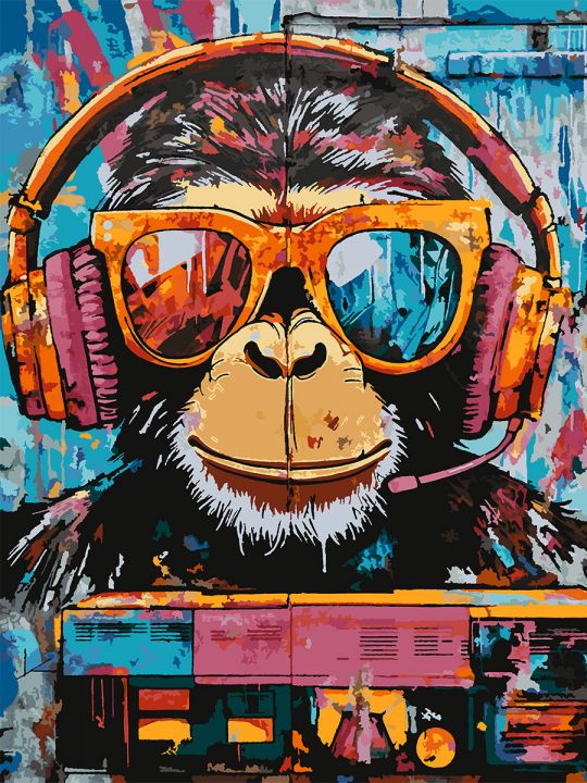 Картина по номерам без подрамника «Обезьяна» 130x100 см