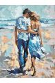Картина по номерам без подрамника «Пара у моря» 80x60 см