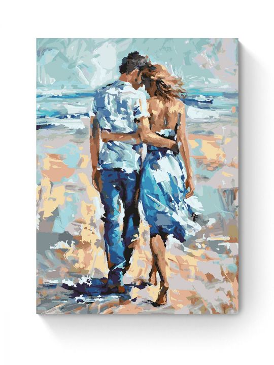 Картина по номерам на подрамнике «Пара у моря» 80x60 см