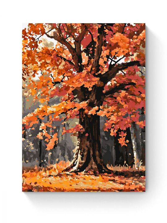 Картина по номерам на подрамнике «Осенний клён» 80x60 см