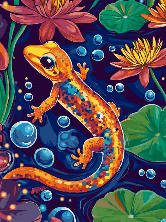 Картина по номерам без подрамника «Ящерица» 90x70 см