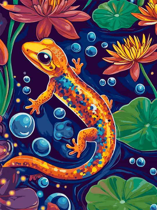 Картина по номерам без подрамника «Ящерица» 130x100 см