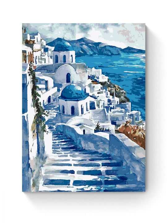 Картина по номерам на подрамнике «Санторини» 90x70 см