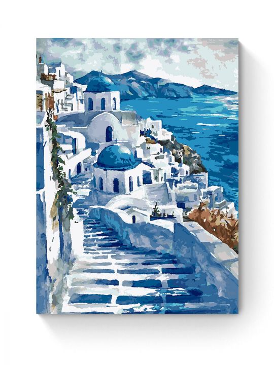 Картина по номерам на подрамнике «Санторини» 80x60 см
