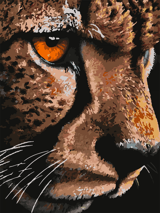 Картина по номерам без подрамника «Гепард» 35x25 см