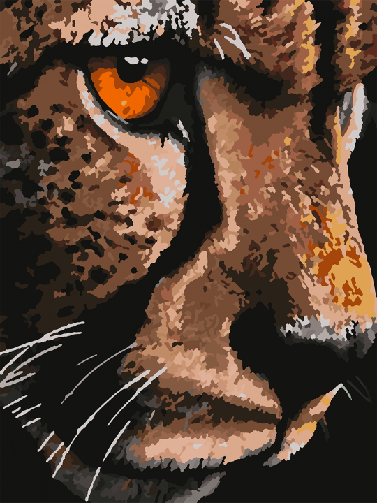 Картина по номерам без подрамника «Гепард» 25x20 см