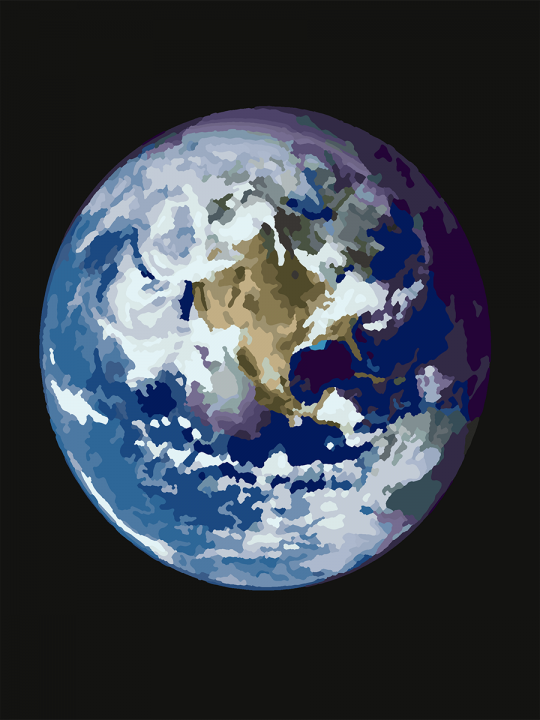 Картина по номерам без подрамника «Планета Земля» 25x20 см