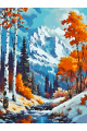 Картина по номерам без подрамника «Осень в горах» 35x25 см