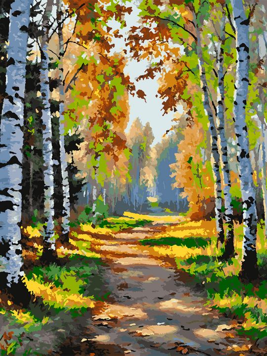 Картина по номерам без подрамника «Лесная тропа» 90x70 см