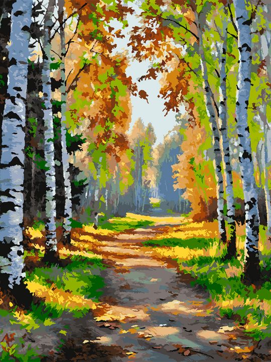 Картина по номерам без подрамника «Лесная тропа» 130x100 см