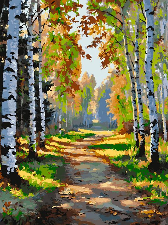 Картина по номерам без подрамника «Лесная тропа» 80x60 см