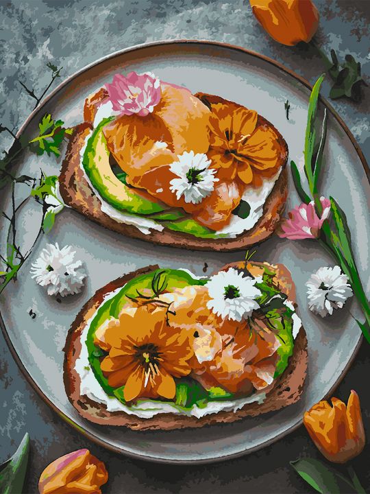 Картина по номерам без подрамника «Брускетты» 130x100 см