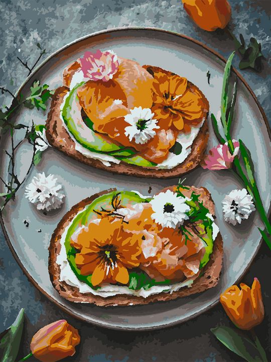 Картина по номерам без подрамника «Брускетты» 80x60 см