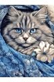 Алмазная мозаика без подрамника «Кошка-Матрёна» 50x40 см, 39 цветов