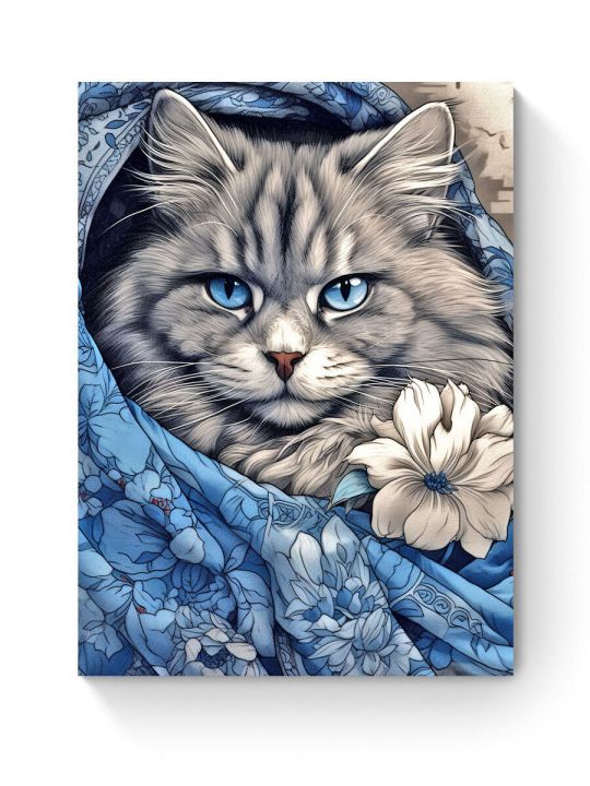 Алмазная мозаика на подрамнике «Кошка-Матрёна» 50x40 см