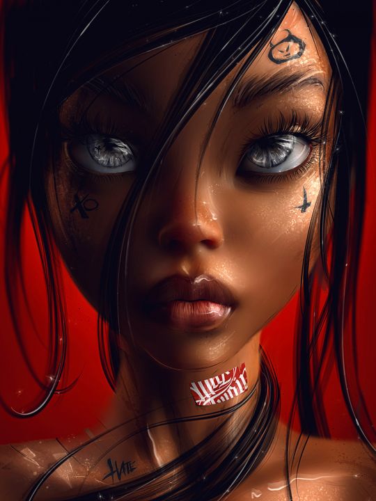 Алмазная мозаика без подрамника «Брюнетка» 90x70 см