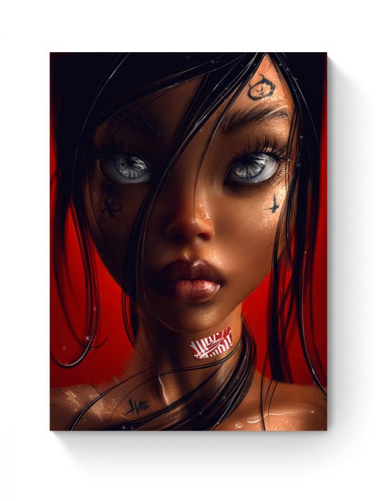 Алмазная мозаика на подрамнике «Брюнетка» 90x70 см