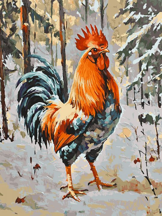 Картина по номерам без подрамника «Петя-петушок» 130x100 см