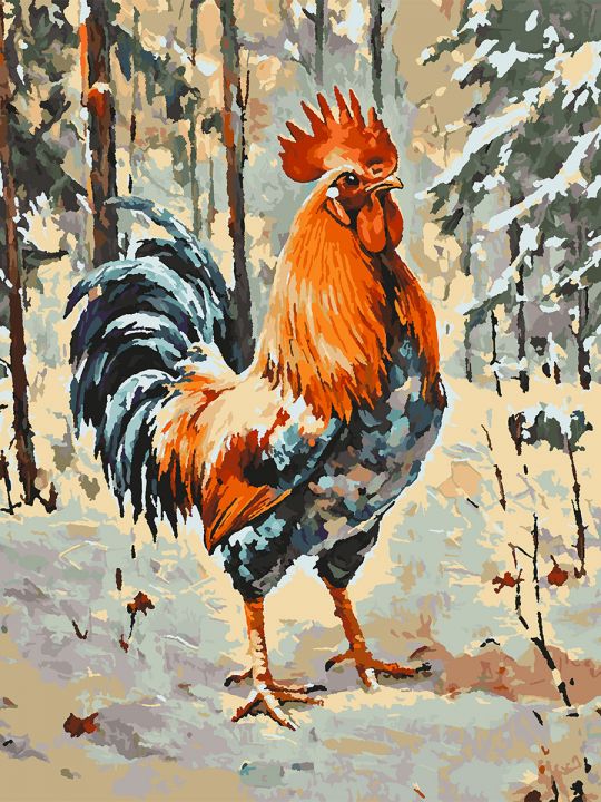 Картина по номерам без подрамника «Петя-петушок» 80x60 см