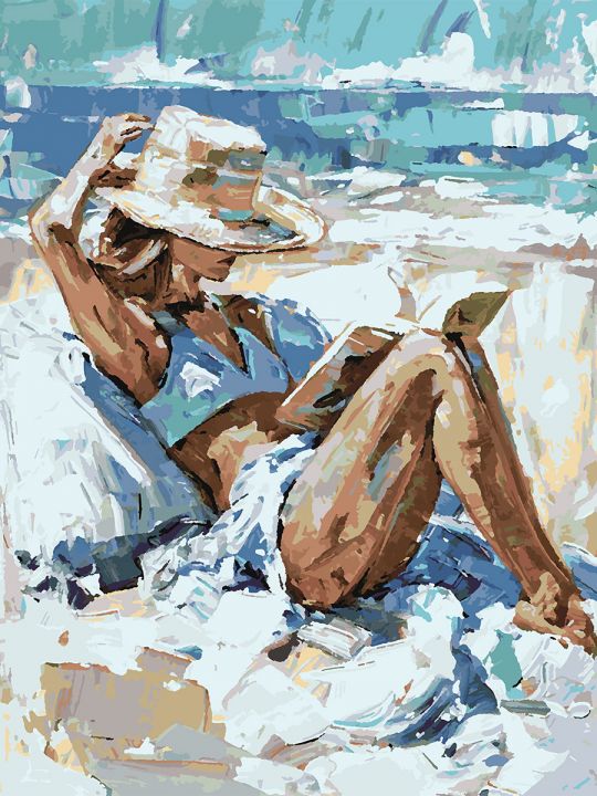 Картина по номерам без подрамника «Отдых у моря» 80x60 см