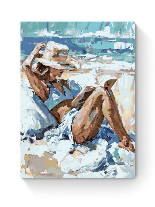 Картина по номерам на подрамнике «Отдых у моря» 90x70 см