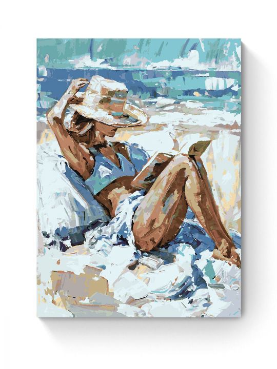 Картина по номерам на подрамнике «Отдых у моря» 80x60 см