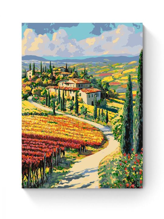 Картина по номерам на подрамнике «Виды Тосканы» 90x70 см