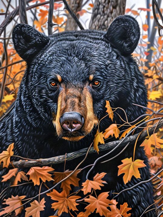 Алмазная мозаика без подрамника «Медведь» 40x30 см