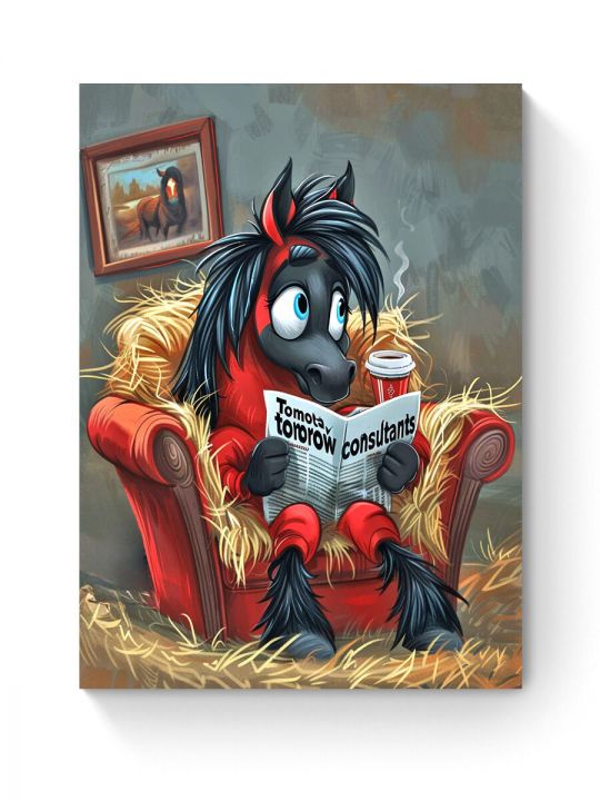 Алмазная мозаика на подрамнике «Забавный пони» 70x50 см