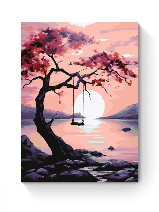 Картина по номерам на подрамнике «Розовый закат» 80x60 см