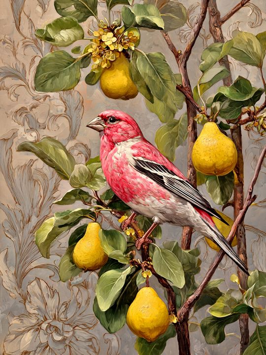 Алмазная мозаика без подрамника «Пташка» 90x70 см, 49 цветов