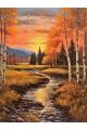 Алмазная мозаика без подрамника «Осенний закат» 90x70 см