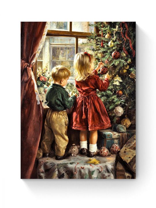 Алмазная мозаика на подрамнике «Рождество» 70x50 см, 47 цветов