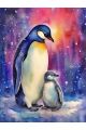 Алмазная мозаика без подрамника «Пингвины» 70x50 см