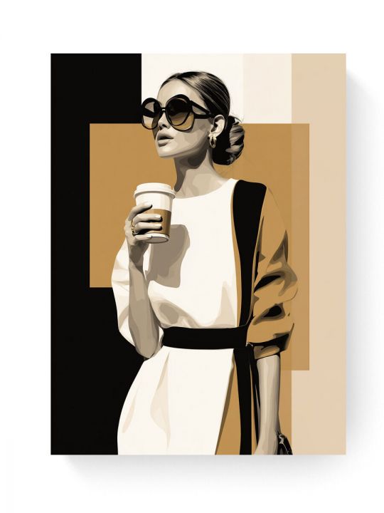 Алмазная мозаика на подрамнике «Кофе Тайм» 70x50 см