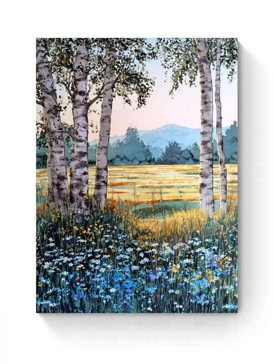 Алмазная мозаика на подрамнике «Березки» 50x40 см