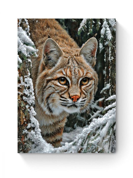 Алмазная мозаика на подрамнике «Рысь Бобкэт» 50x40 см