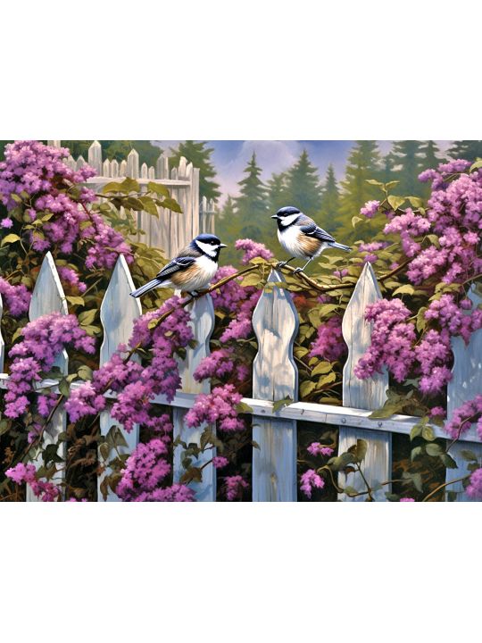 Алмазная мозаика без подрамника «Синички» 40x30 см