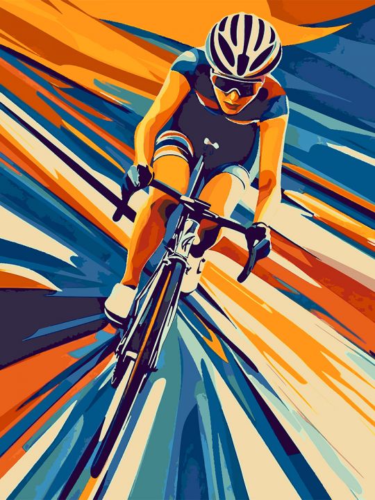 Картина по номерам без подрамника «Велотрек» 130x100 см