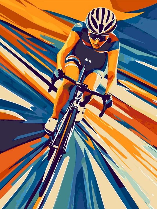 Картина по номерам без подрамника «Велотрек» 80x60 см