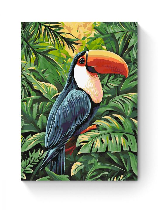 Картина по номерам на подрамнике «Птица Тукан» 80x60 см