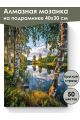 Алмазная мозаика на подрамнике «Березы у реки» 40x30 см, 49 цветов