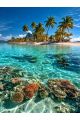 Алмазная мозаика без подрамника «Райский остров» 40x30 см, 48 цветов