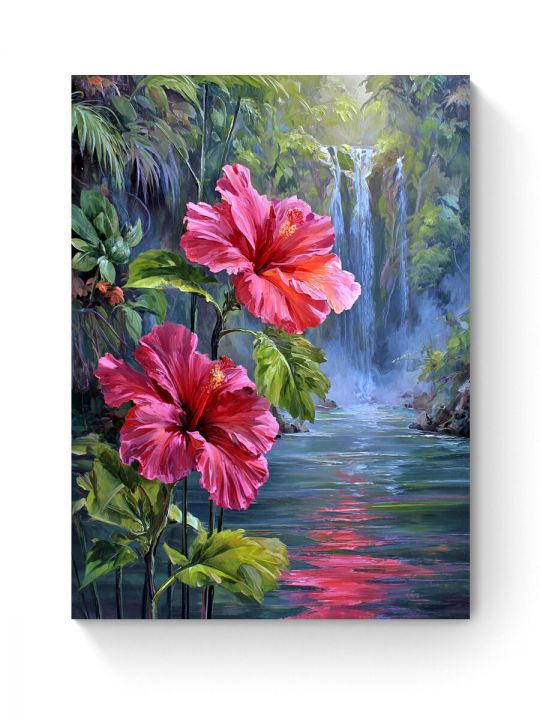 Алмазная мозаика на подрамнике «Тропический рай» 40x30 см