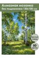 Алмазная мозаика без подрамника «Берёзовая роща» 130x100 см