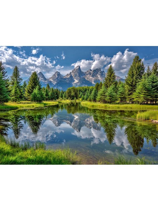 Алмазная мозаика без подрамника «Лесное озеро» 40x30 см