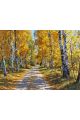 Алмазная мозаика без подрамника «Дорога в осень» 130x100 см