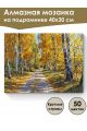 Алмазная мозаика на подрамнике «Дорога в осень» 40x30 см